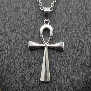 925 Silver Necklace W/ Egyptian Ankh Pendant African Pride Men's Women's Gift